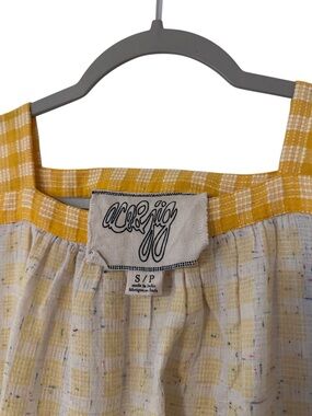 Ace & Jig Yellow Plaid Colorblock Midi Dress - 100% Organic Cotton - Size S